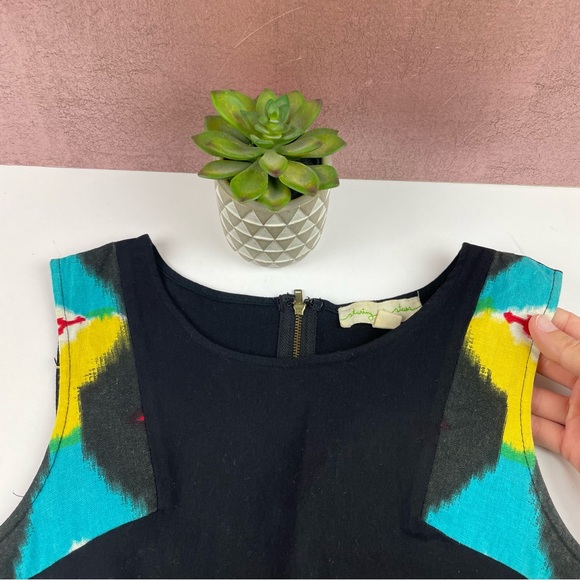 Staring At Stars Urban Outfitters Linen Blend Black Yellow Red Dress Women - Picture 2 of 6